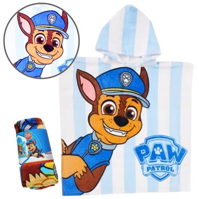 RĘCZNIK Z KAPTUREM PSI PATROL PONCZO PONCHO 60 x 60cm Paw Patrol