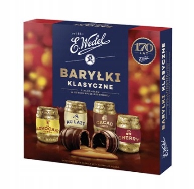 1x 200g WEDEL czekoladki baryłki klasyczne z alkohol