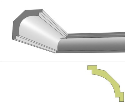 listwy sufitowe, sztukateria, faseta 80x80mm