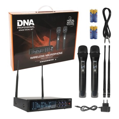 MIKROFON BEZPRZEWODOWY UHF DNA STAGE VOCAL PODWÓJNY ZESTAW DO RĘKI