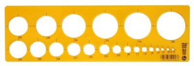 MemoBe Szablon do kreślenia okręgów 2-36 mm Pratel
