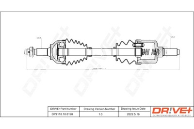 DRIVE+ SEMI-EJE DE ACCIONAMIENTO CITROEN C5 08- L  