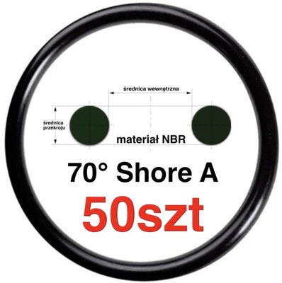 Uszczelka Pierścień Oring NBR 2.5x1.5mm 50szt