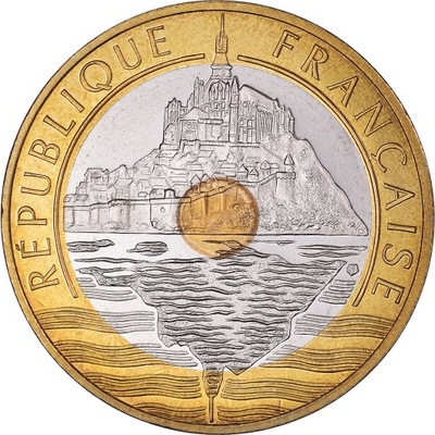 Moneta, Francja, Mont Saint Michel, 20 Francs, 200