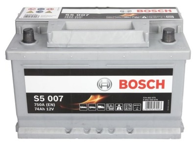 АККУМУЛЯТОР 74AH 750A SILVER S5 P+ BOSCH