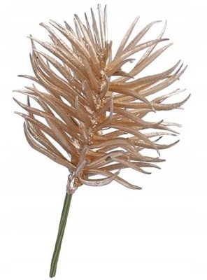 Sztuczny SUKULENT gumowany ZŁOTY kaktus kwiat 15cm