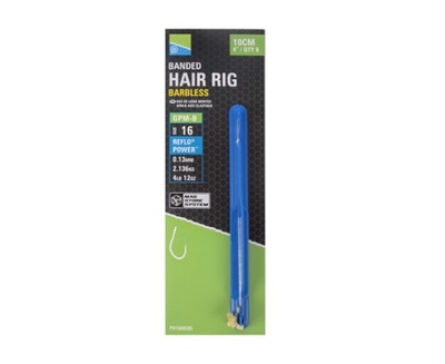 Preston GPM-B Banded Hair Rigs 14/10cm Haki