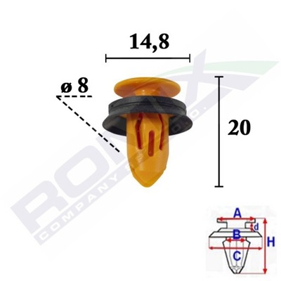 КЛИПСА TAPICERSKA ОБШИВОК POSZYĆ FORD C-MAX X10SZT