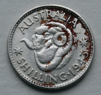 Australia - Jerzy VI - 1 Shilling - 1943 r. S - srebro Ag