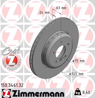 ZIMMERMANN 150.3461.32 DISCO DE FRENADO  