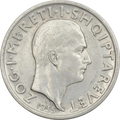 18.ALBANIA, ZOG I, 1 FRANG AR 1935