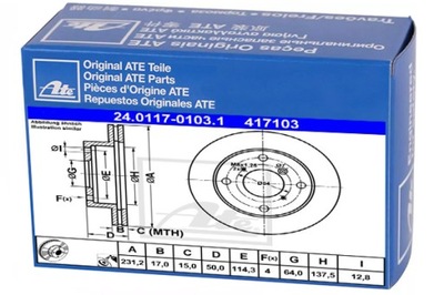 Тормозные диски тормозные ate do subaru justy ii 1.3 gx фото №1