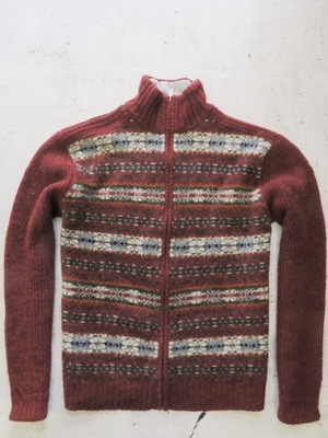 Fjallraven gruby sweter wełniany rozpinany XL