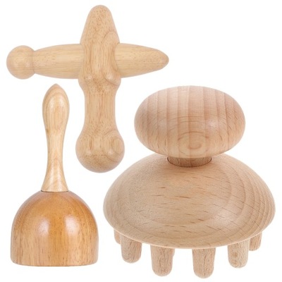 1 zestaw profesjonalnych narzędzi do masażu, drewnianych