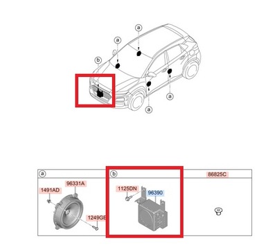 Динамик бампера перед do hyundai kona hybrid фото №1