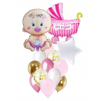 Baby Shower Girl Dziewczynka - Dekoracje Balony
