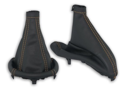 Alfa romeo 147 2000-2004 комплект чехлы рычага czarna кожа нити бежевые фото №1