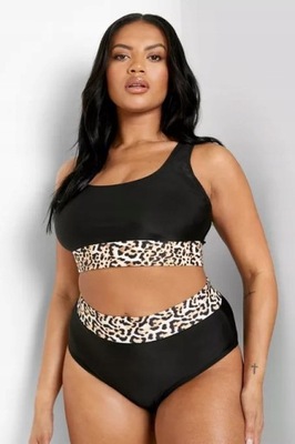 BOOHOO GÓRA OD BIKINI Z PANTERKĄ 4XL