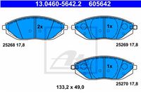 ATE КОЛОДКИ ТОРМОЗНЫЕ ПЕРЕДНЯЯ CHEVROLET SPARK 10- CHEVROLET