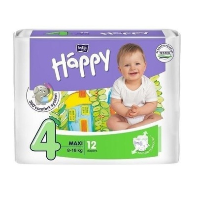 Pieluszki dla dzieci Happy Maxi 12 SZT