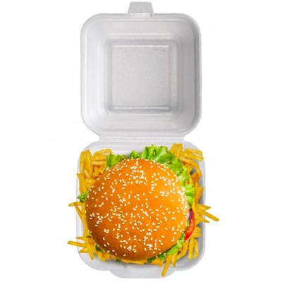 Box styropianowy hamburger mały biały 160szt