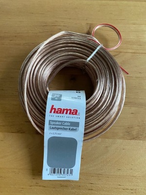 Kabel głośnikowy Hama 2x0,75 2 x 0,75 mm² 20 m