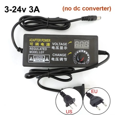 100-240V AC DO DC 9V 12V 24V 1A 2A 3A РЕГУЛЬОВАНІ PRZEŁĄCZANIE ADAPTE~7304