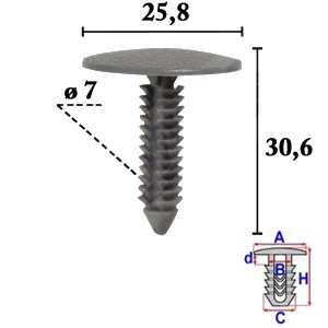 Клипса штифт штифты потолочный renault trafic ii фото №1