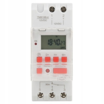 ZEGAR PROGRAMATOR CYFROWY WYŁĄCZNIK CZASOWY 30A LCD 12V DC