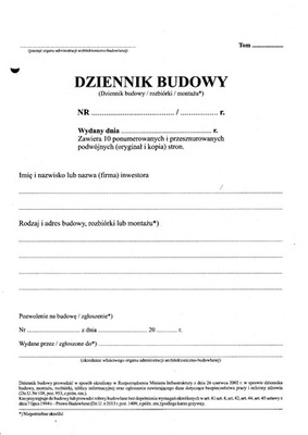 DZIENNIK BUDOWY OFFSETOWY