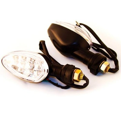 KIERUNKOWSKAZ DUŻY BIAŁY OWAL Z 9 DIODAMI LED