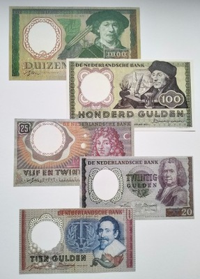 HOLANDIA - 10-1000 GULDEN 1953-56 5 SZT KPL - KOPIE ! T97