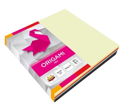 Papier kolorowy do origami- 10 x 10 cm, 100 ark.