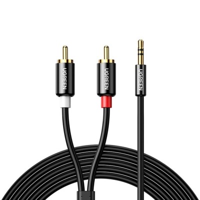 kabel audio 3.5 mm mini jack - 2RCA 1.5m czarny