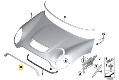 MINI R55 R56 R57 BRIDA DE CAPO SUPERIOR CROMO 2751040 CON  