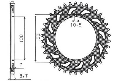 SUNSTAR KRUMPLIARATIS GALINĖ 863 47 YAMAHA FZR 1000 89-95 