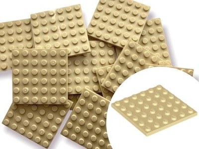 LEGO 3958 PLATE Płytka 6X6 TAN Piaskowy 4 sztuki