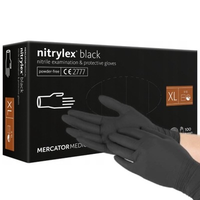 Rękawiczki nitrylowe XL 100szt Czarne
