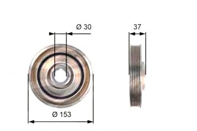 Gates шків колінчастого вала колінчастого volvo c30 c70 ii фото №1