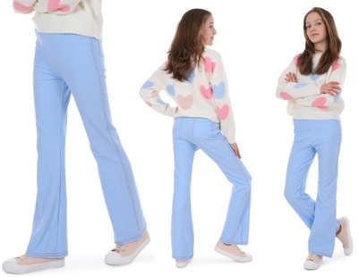 Spodnie jeansowe, DZWONY - 128 BŁĘKIT