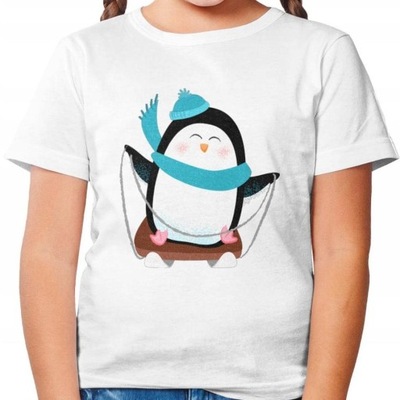 Koszulka dziecięca Pingwin na sankach L