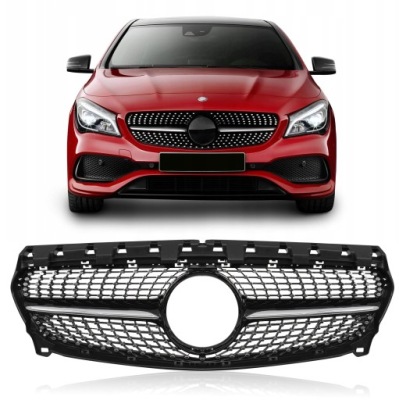 Mercedes cla w117 2017-2019 po faceliftingu решётка радиатора diamond чёрный фото №1