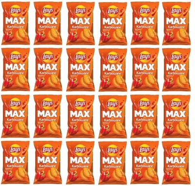 24x 120g LAY'S Max Karbowane paprika chipsy KARTON