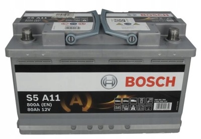 BATERÍA 80AH/800 P+ START-STOP AGM 315X175X190 TIPO BIEGUNA 1 BOSCH  