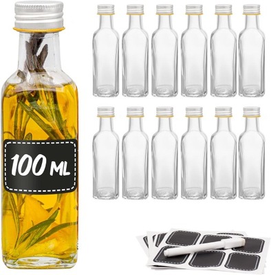 12 x mała szklana butelka 100 ml