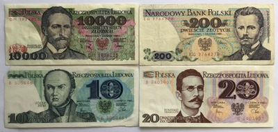 PRL zestaw banknotów 4szt