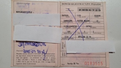 DOWÓD KOLEKCJONERSKI ZASTAVA 1100 1979