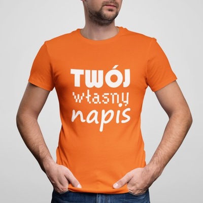 Koszulka T-shirt męski z własnym nadrukiem rozm M