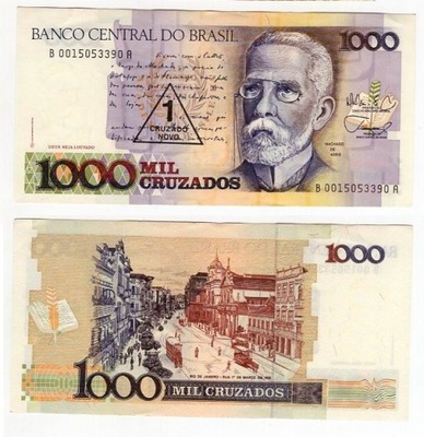 BRAZYLIA 1989 1 CRUZADO NOVO / 1000 CRUZADOS