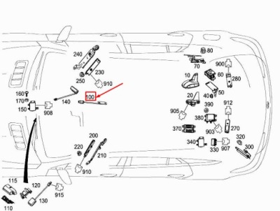 Mercedes-benz ml w166 левая антенна bluetooth a1669056501 фото №1